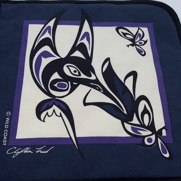 Native West Coast Clifton Fed Hummingbird Colibri Pot Holder Quilted Canada - Picture 2 of 12